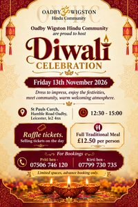 Oadby & Wigston Hindu Community Diwali Celebration 2026
